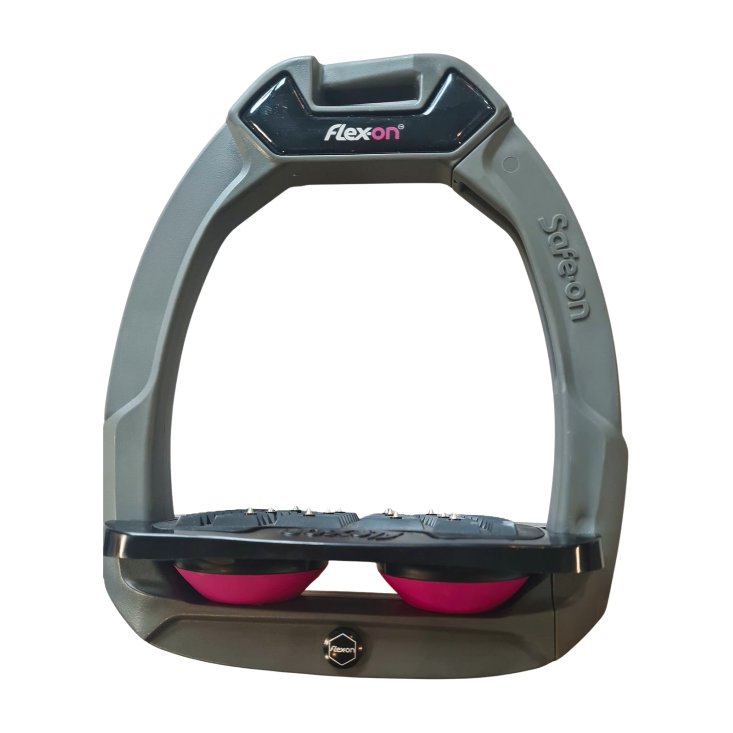 Strzemiona bezpieczne Flex-On SAFE-ON Grey/Black/Pink Z Skośne, kolce - Cavalo